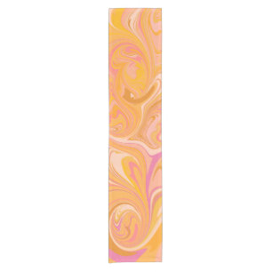 Chemin De Table Court Art Abstrait en marbre en jaune