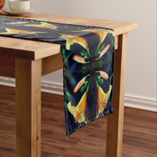 Chemin De Table Court Art Abstrait jaune Lily