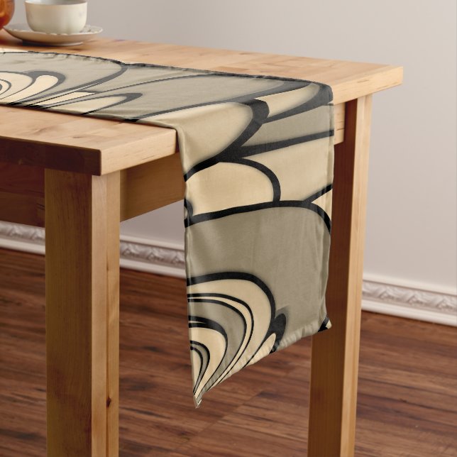Chemin De Table Court Art Moderne Fondre des teintes Brown (In Situ)