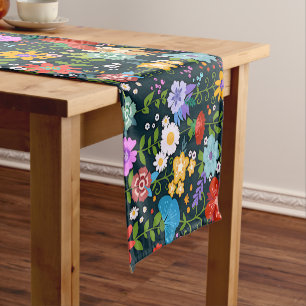 Chemin De Table Court Art populaire floral mexicain