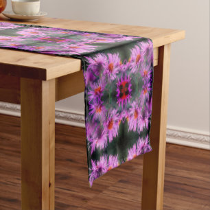 Chemin De Table Court Astres roses sauvages Fleur Art Abstrait
