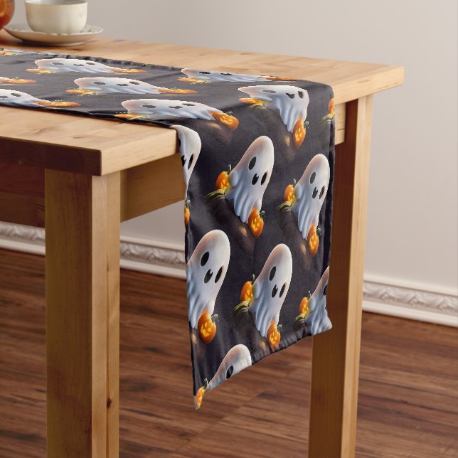 Chemin De Table Court Baby Ghost Déplaisant mignon caractère Halloween (In Situ)
