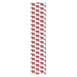 Chemin De Table Court Bear Shaped Plaid Red Black Buffalo Table Runner