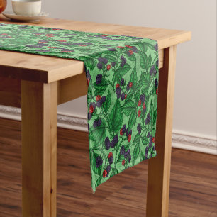 Chemin De Table Court Blackberry en vert