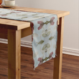 Chemin De Table Court Bleu Avec Coureur De Table Brown