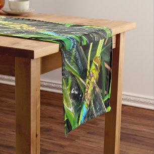 Chemin De Table Court Bleu Dragonfly Shimmering Wings Peinture