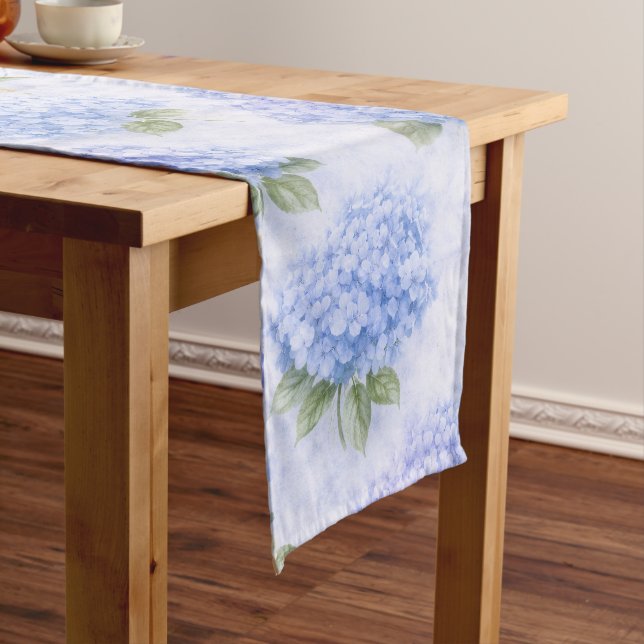 Chemin De Table Court Blue Hydrangea Table Runner | Coastal Hamptons  (In Situ)