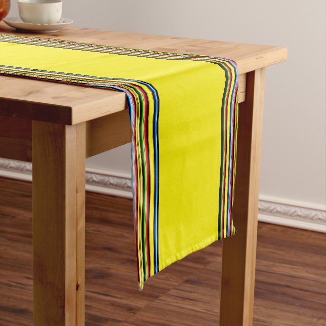 Chemin De Table Court Bright serape strippes court runner table (In Situ)
