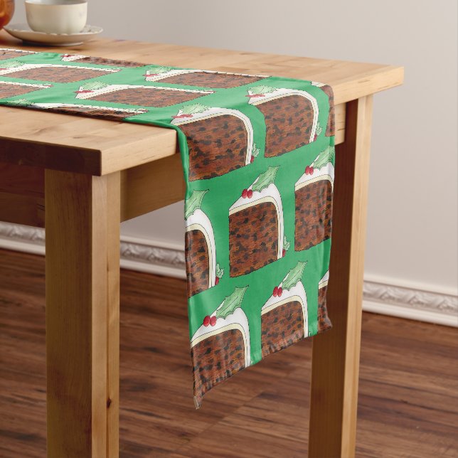 Chemin De Table Court British Christmas Cake Slice Festive Gastronomie d (In Situ)