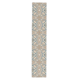 Chemin De Table Court Brown Ochre Turquoise Hip Tribe Art