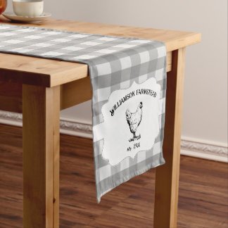Chemin De Table Court Buffle gris Plaid de la ferme poulet