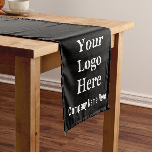 Chemin De Table Court Business Black White Nom de l'entreprise Texte Vot (In Situ)