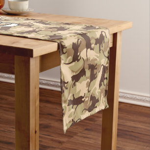 Chemin de table court camouflage désert pour chats
