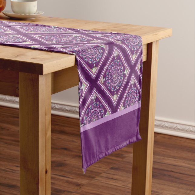 Chemin De Table Court Cardinal Red Rosace (In Situ)