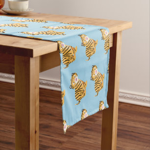 Chemin De Table Court Caricature de petit tigre joyeux