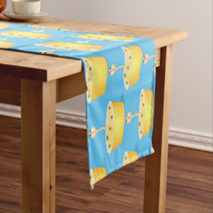 Chemin De Table Court Caricature de serpent aux nouilles mignonnes illus