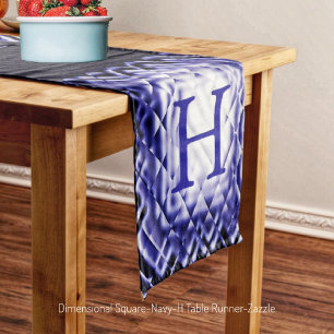 Chemin De Table Court Carré Dimensionnel-Marine-H Courte Table Runner