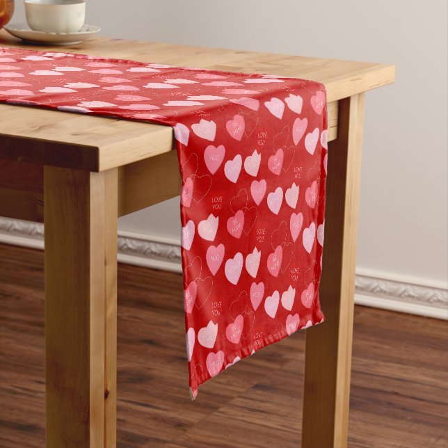 Chemin De Table Court Cascade Candy Heart (In Situ)