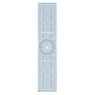 Chemin De Table Court Céramique Lace Bleu clair
