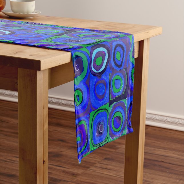 Chemin De Table Court Cercle Carré Kandinsky Farbstudie Blue Quadrate (In Situ)