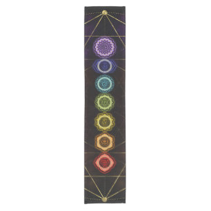 Chemin De Table Court Chakras rougeoyant coloré