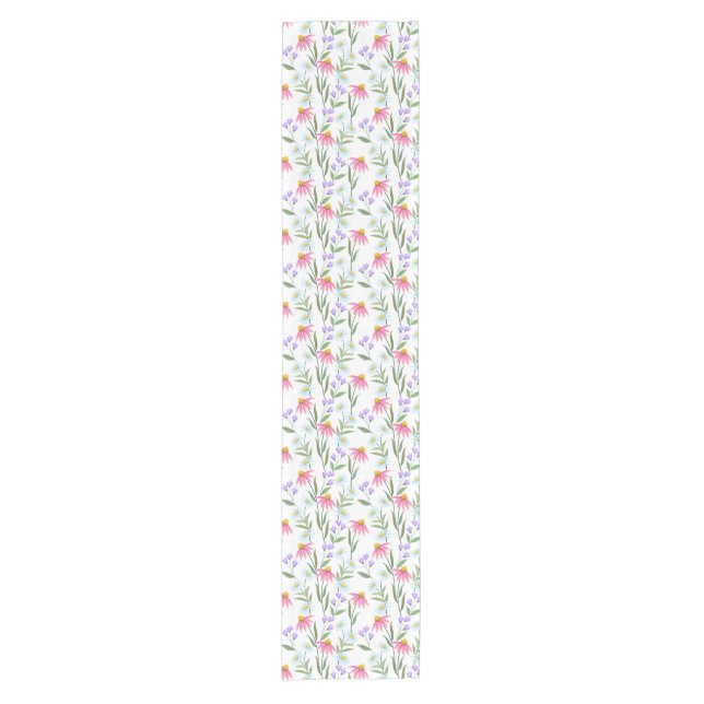 Chemin De Table Court Charmante Fleurs Sauvages Design (Devant)