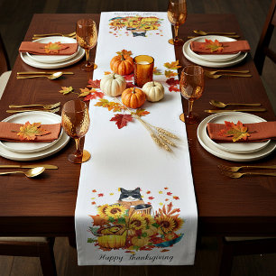 Chemin De Table Court Chat de l'automne cool  