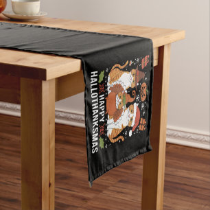 Chemin De Table Court Chats Joyeux Hallothanksmas Halloween Noël 