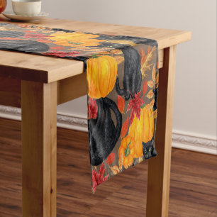 Chemin De Table Court Chats noirs et citrouilles 2