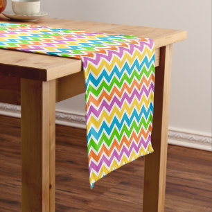Chemin De Table Court Chevron Couleurs Vives