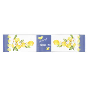 Chemin De Table Court Citrons jaunes ensoleillés avec les fleurs