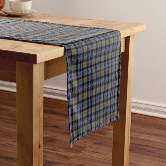 Chemin De Table Court Clan Murray Light Vert et bleu Tartan antique (In Situ)
