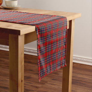 Chemin De Table Court Clan tartan d'écossais de bleu rouge et royal de