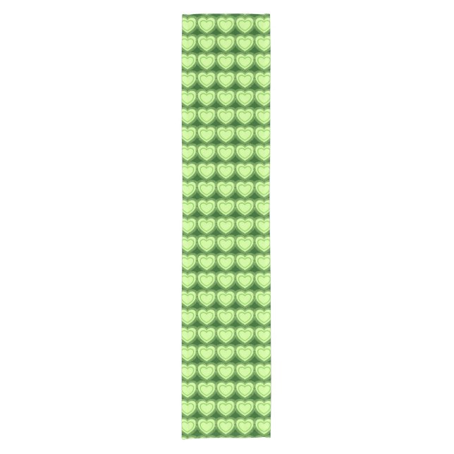 Chemin De Table Court Coeurs Abstraits modernes - Vert citron vert (Devant)