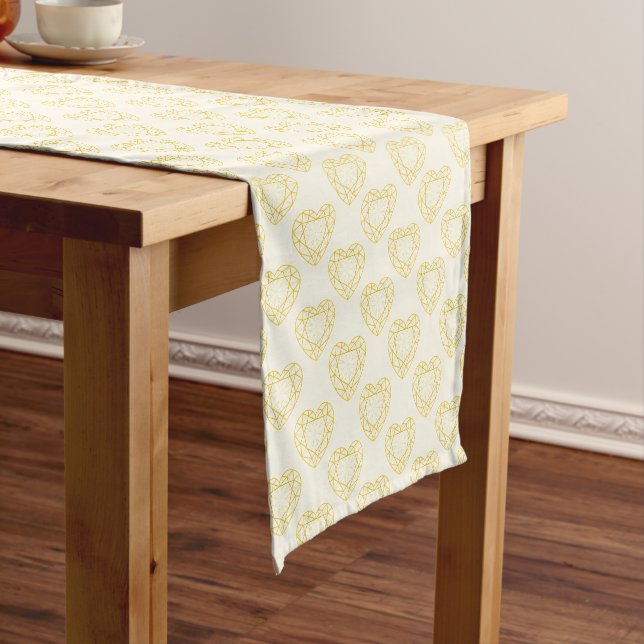 Chemin De Table Court Coeurs de diamant jaune coureur du 20e anniversair (In Situ)