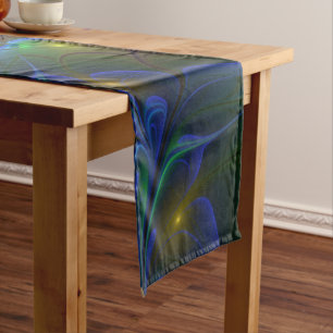 Chemin De Table Court Coloré Lumineux Abstrait moderne Trippy Fractal