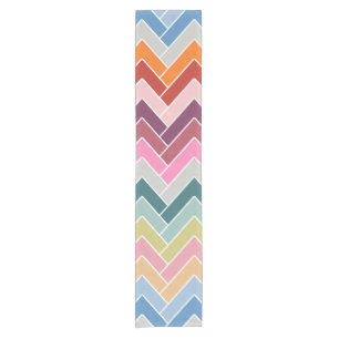 Chemin De Table Court Coloré Zigzag Retro Chevron