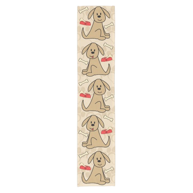 Chemin De Table Court Conception Brown de chiot (Devant)