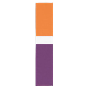 Chemin De Table Court Conception de bloc de couleur unie orange blanc et