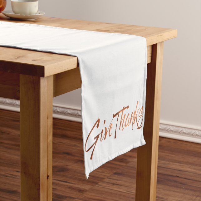 Chemin De Table Court Conception de script Thanksgiving Give Thanks (In Situ)