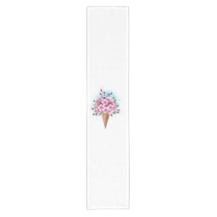 Chemin De Table Court Cône rose Sakura crème glacée gaufre