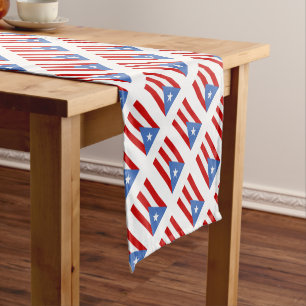 Chemin De Table Court Copie portoricaine de drapeau