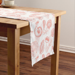Chemin De Table Court Coquilles de mer de corail Coureur de table