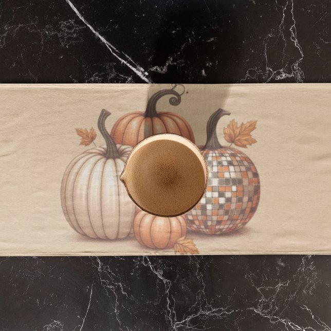 Chemin De Table Court Couleur d'eau d'automne du Citrouille Brown (Cute Brown Pumpkin Autumn Watercolor Fall Short Table Runner)