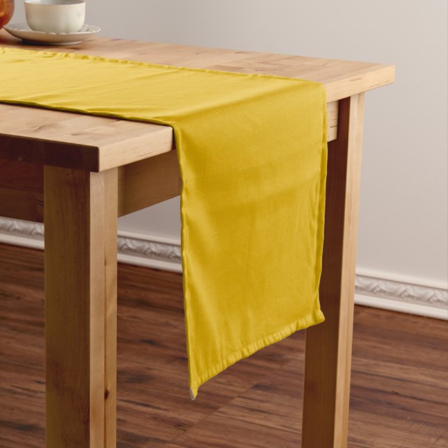 Chemin De Table Court Couleur solide jaune moutarde (In Situ)