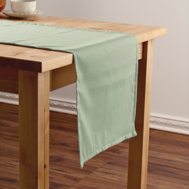 Chemin De Table Court Couleur solide vert Laurel (In Situ)