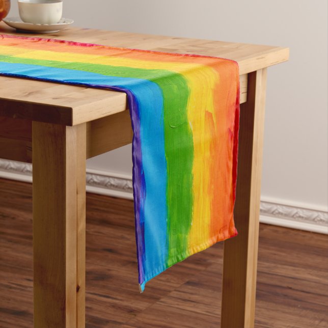 Chemin De Table Court Couleurs arc-en-ciel LGBT Pride Courte Table Runne (In Situ)