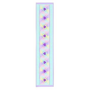 Chemin De Table Court Couleurs pastel & coeurs violets battre