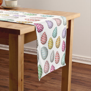 Chemin De Table Court Couleurs pastel des Motifs d'oeufs de Pâques