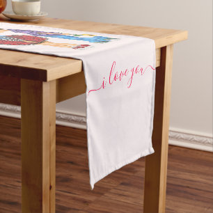 Chemin De Table Court Couple romantique mignon - Amour - Je t'aime - Bai